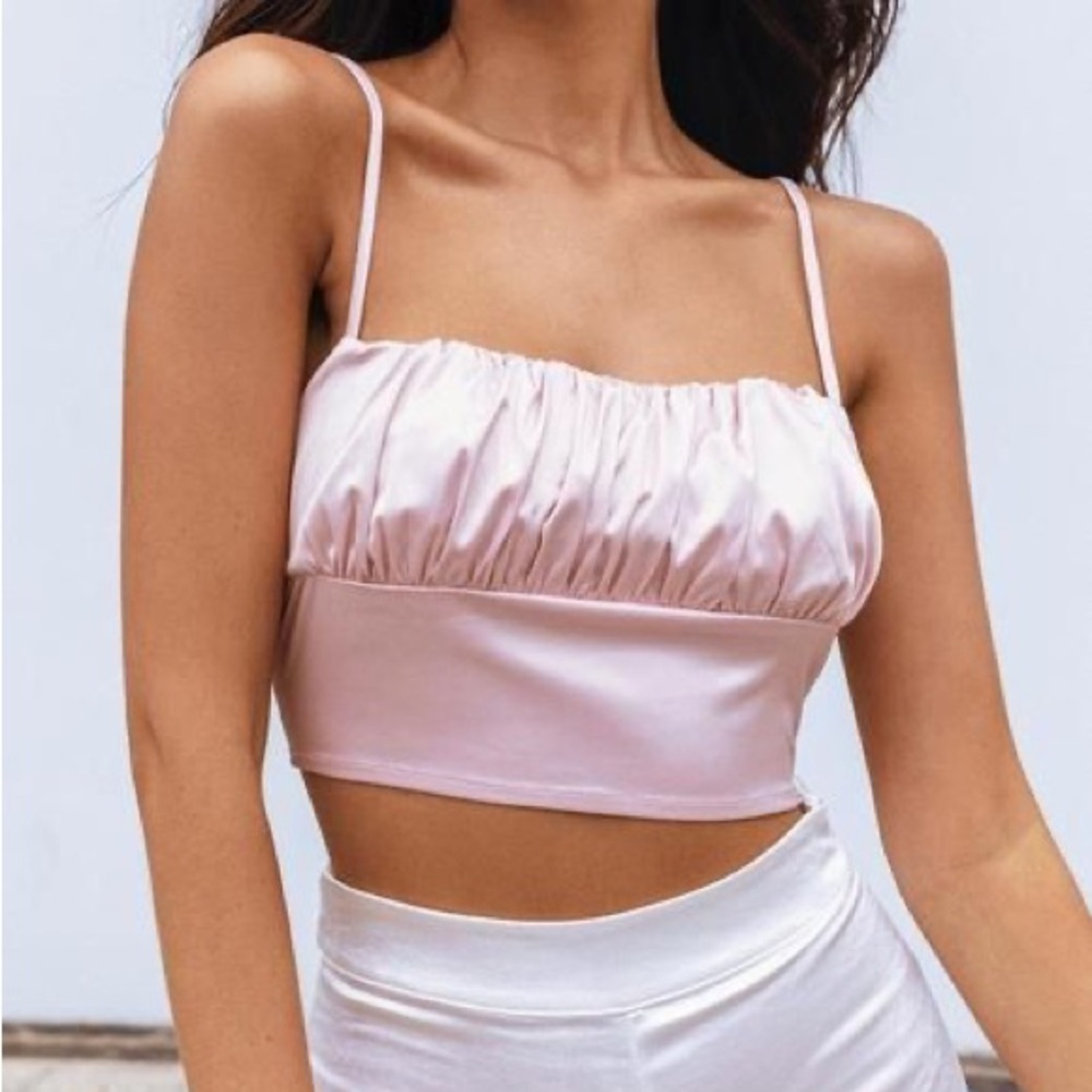 Princess Polly Pink Ruched Crop Top